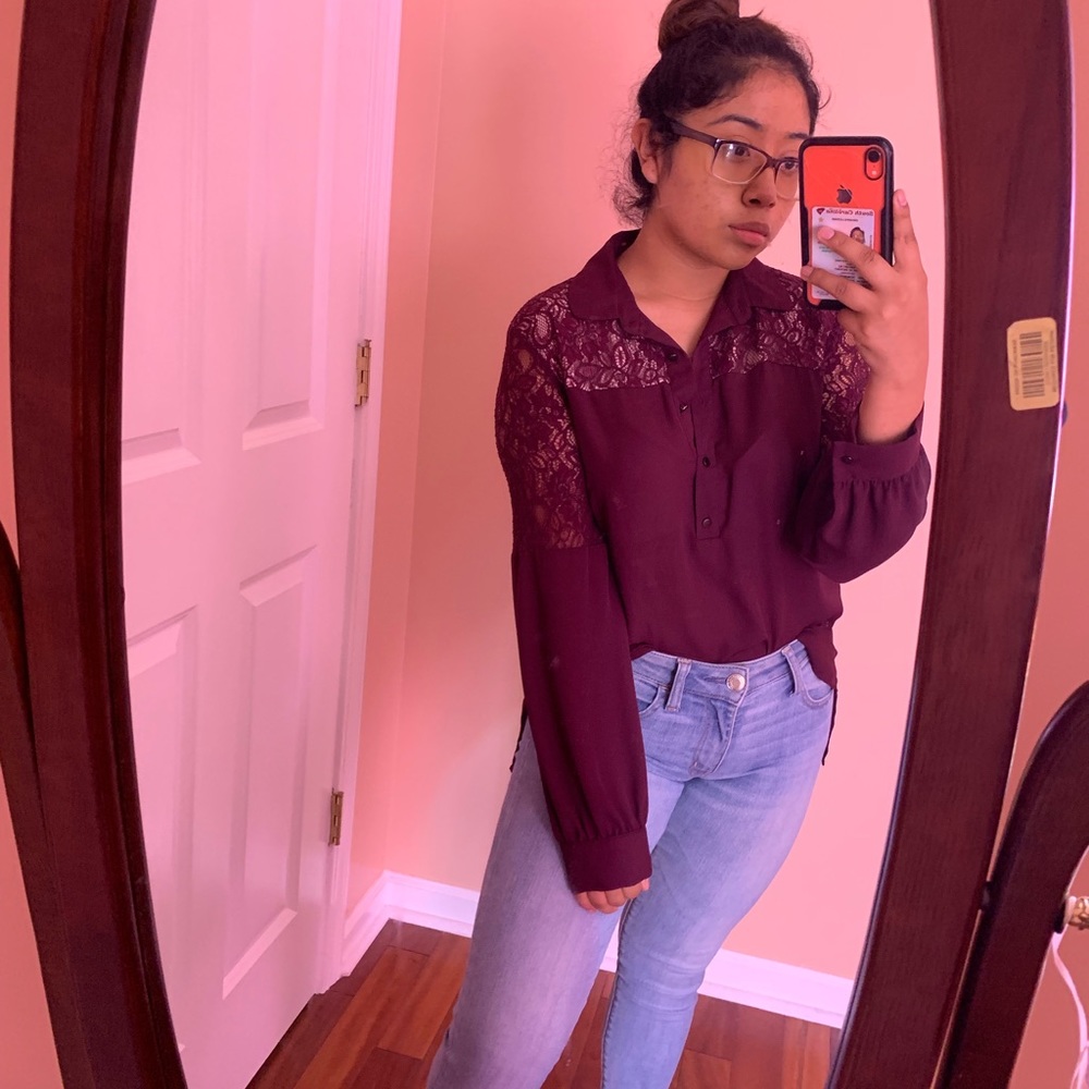 ALEX MARIE BURGUNDY DRESS SHIRT!